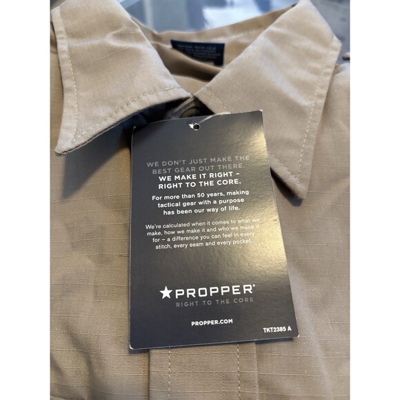 Propper® Men Tactical Shirt Large Long Sleeve Police Milt Work Uniform Button Up - Picture 9 of 10